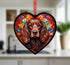 Cocker Spaniel Brown Stained Glass Effect Heart Suncatcher